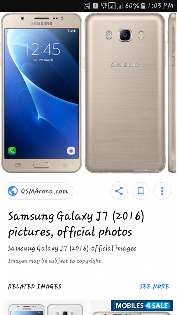 Gold Samsung  j7 2016